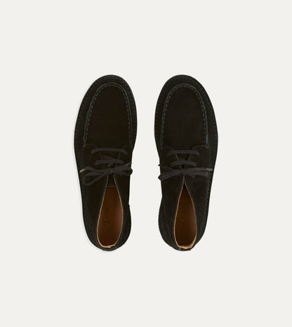 Drake's Crosby Moc-Toe Chukka Boot Black Suede