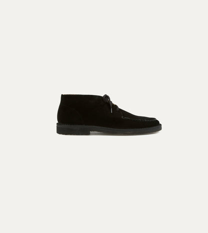 Drake's Crosby Moc-Toe Chukka Boot Black Suede
