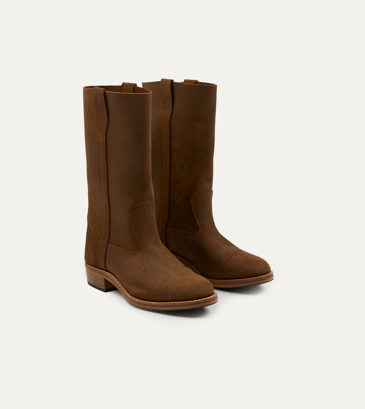 Drake's La Botte Gardiane Camarguaise Brown Waxed Leather Boots