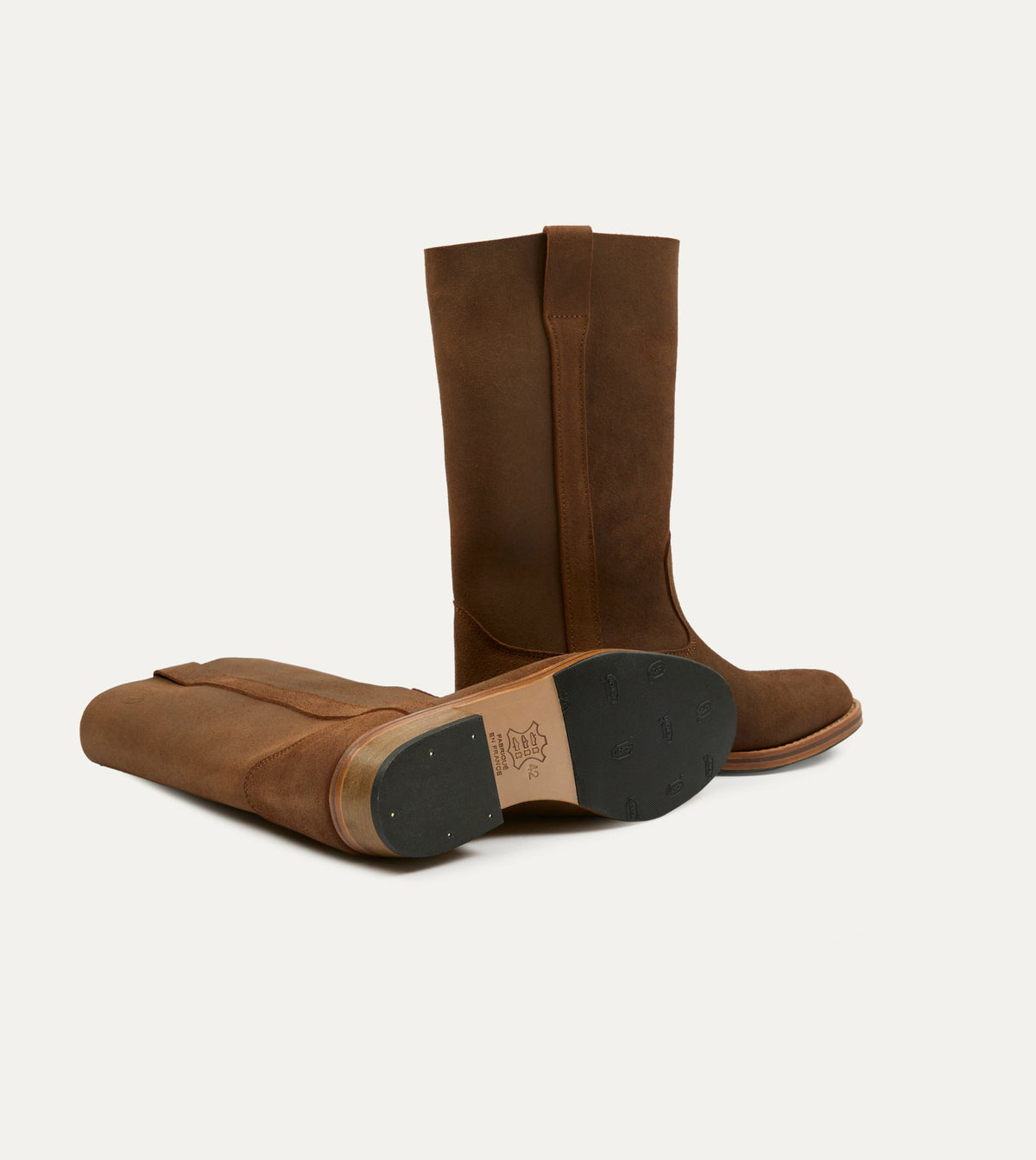 Drake's La Botte Gardiane Camarguaise Brown Waxed Leather Boots