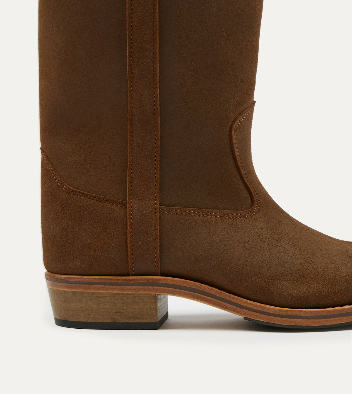 Drake's La Botte Gardiane Camarguaise Brown Waxed Leather Boots