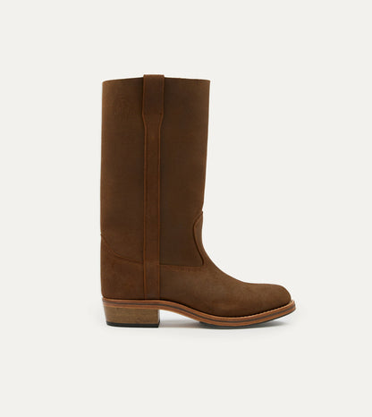 Drake's La Botte Gardiane Camarguaise Brown Waxed Leather Boots