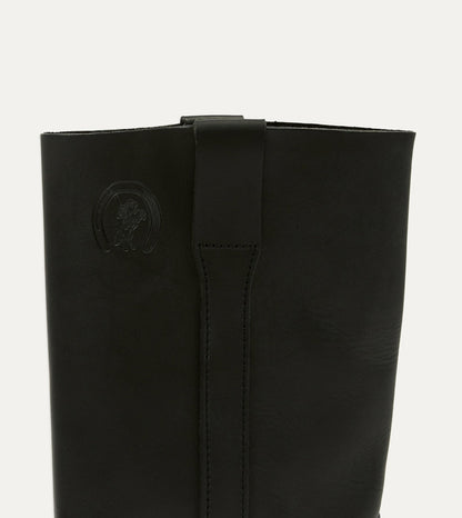 Drake's La Botte Gardiane Camarguaise Black Leather Boots