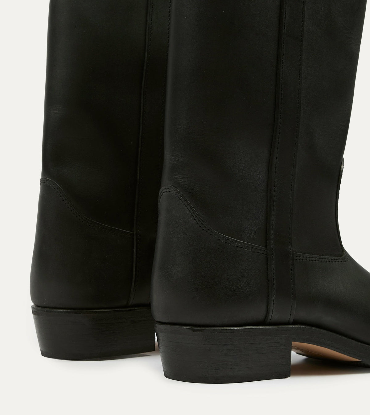 Drake's La Botte Gardiane Camarguaise Black Leather Boots