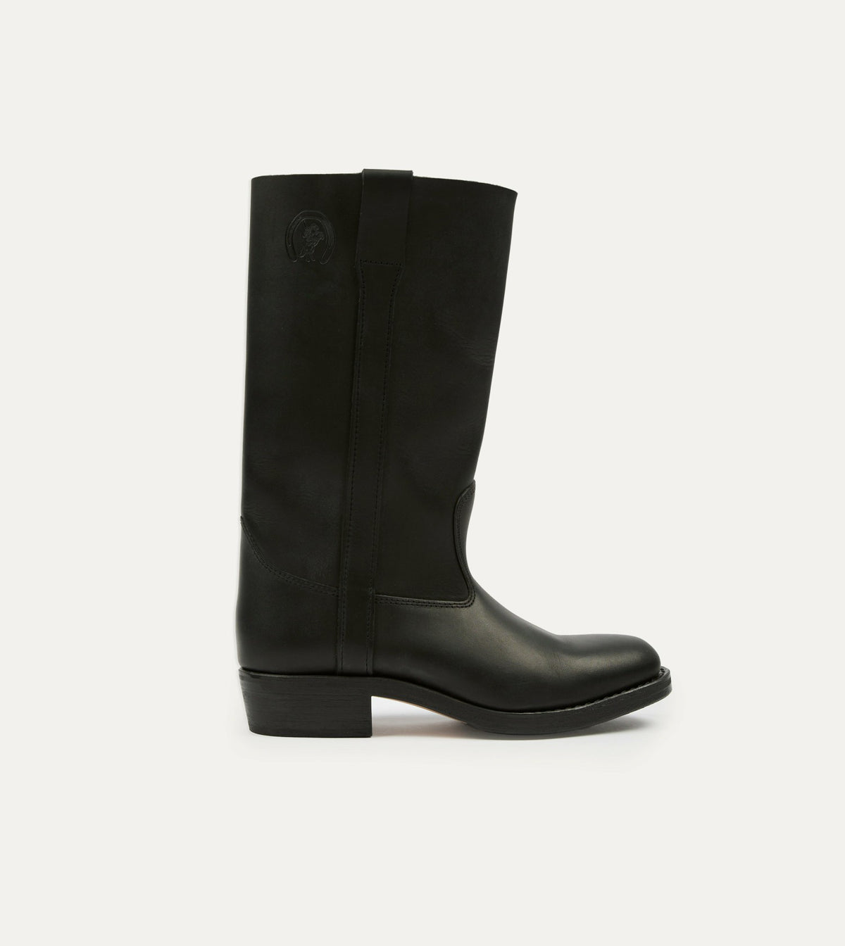 Drake's La Botte Gardiane Camarguaise Black Leather Boots