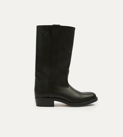 Drake's La Botte Gardiane Camarguaise Black Leather Boots