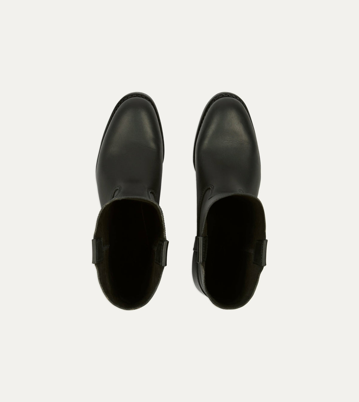 Drake's La Botte Gardiane Demi Camarguaise Black Leather Boots