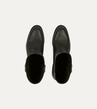 Drake's La Botte Gardiane Demi Camarguaise Black Leather Boots