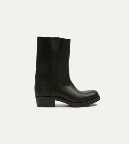 Drake's La Botte Gardiane Demi Camarguaise Black Leather Boots