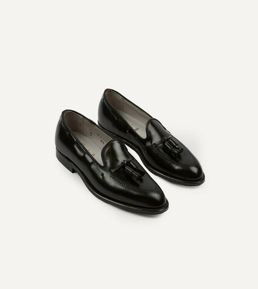 Drake's Alden Black Cordovan Tassel Loafer