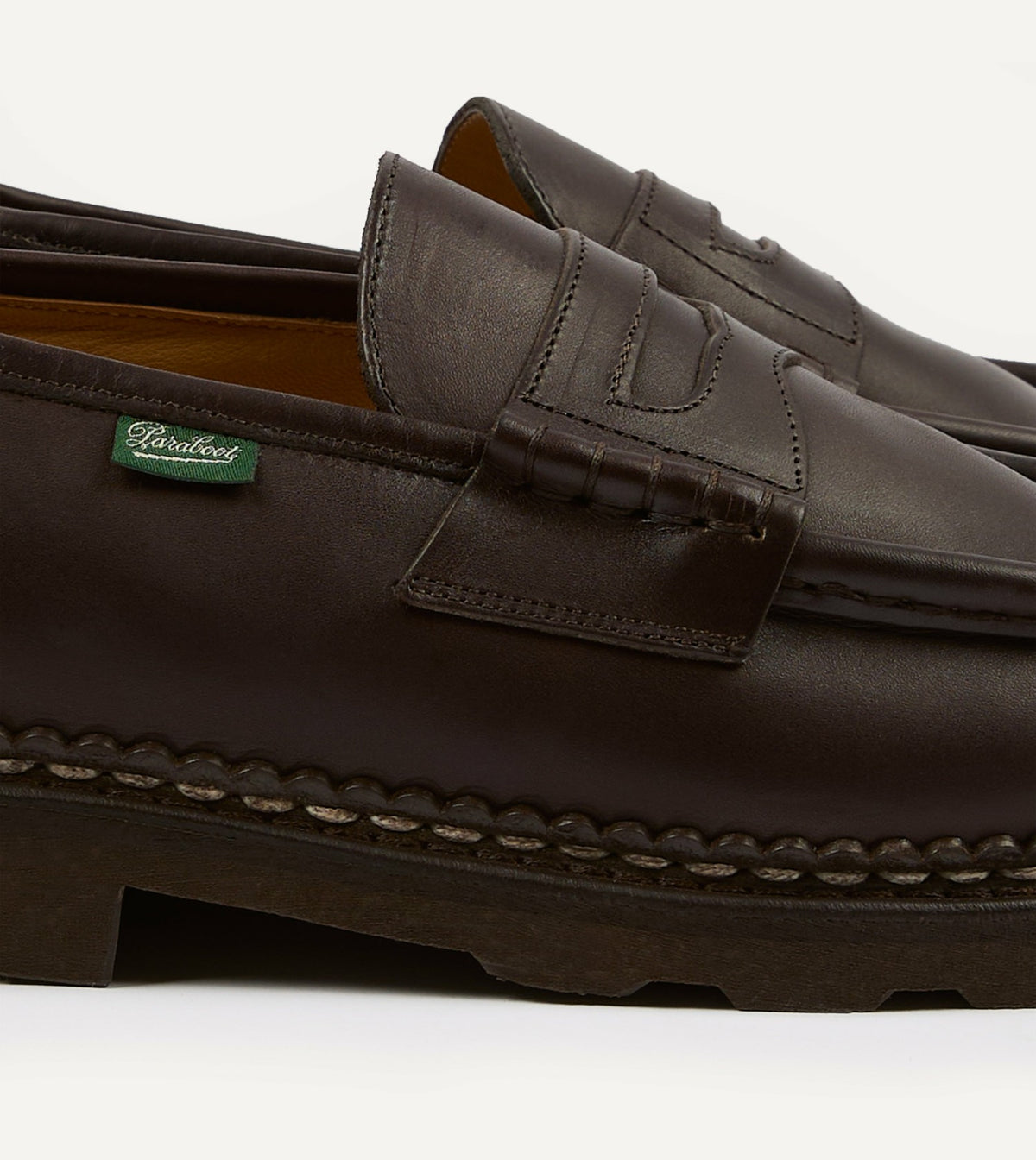 Drake's Paraboot Reims Brown Leather Loafer