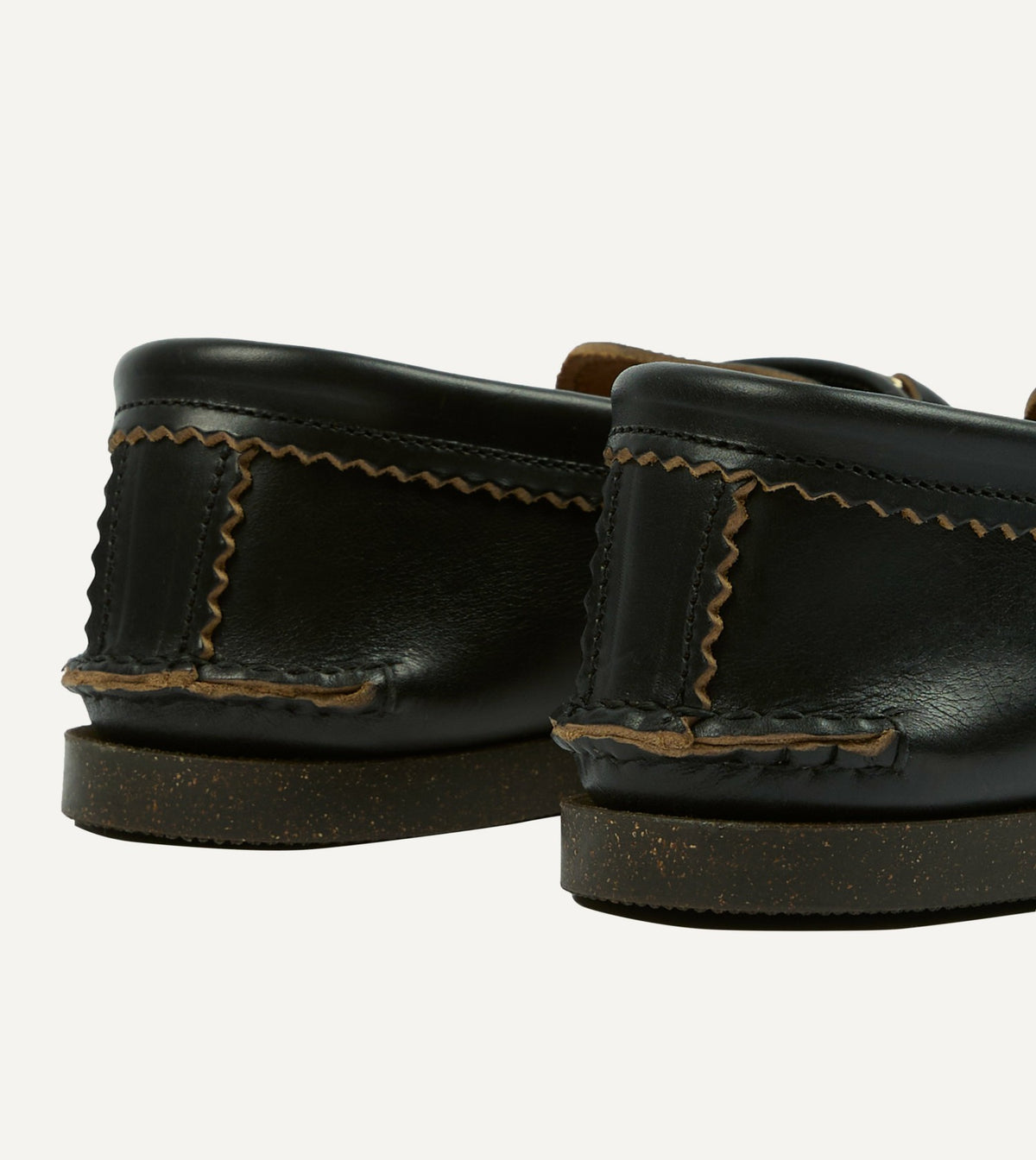 Drake's Yuketen Black Leather Bit Loafer with Camp Sole