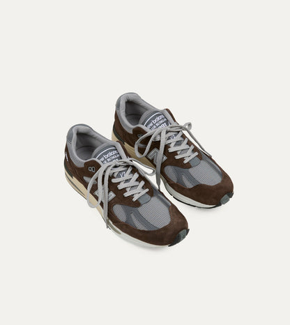 Drake's New Balance 'Elevated Essentials' Brown Alloy Made in UK 991v2 Trainers