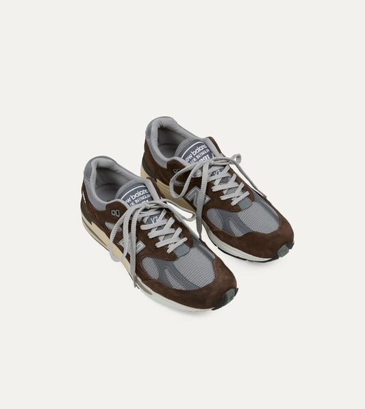 Drake's New Balance 'Elevated Essentials' Brown Alloy Made in UK 991v2 Trainers
