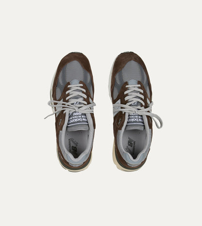 Drake's New Balance 'Elevated Essentials' Brown Alloy Made in UK 991v2 Trainers