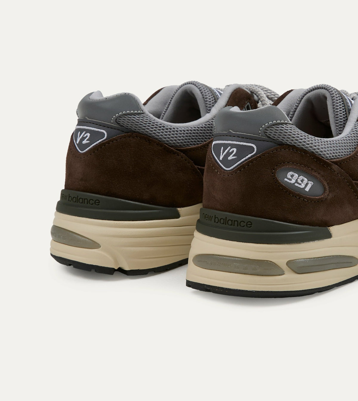 Drake's New Balance 'Elevated Essentials' Brown Alloy Made in UK 991v2 Trainers