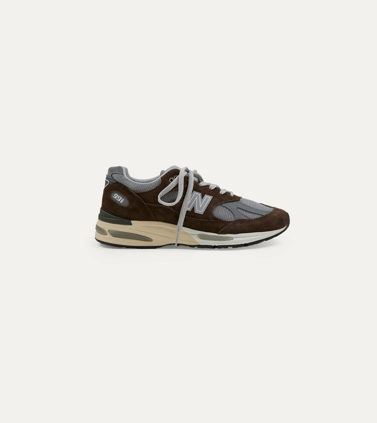 Drake's New Balance 'Elevated Essentials' Brown Alloy Made in UK 991v2 Trainers