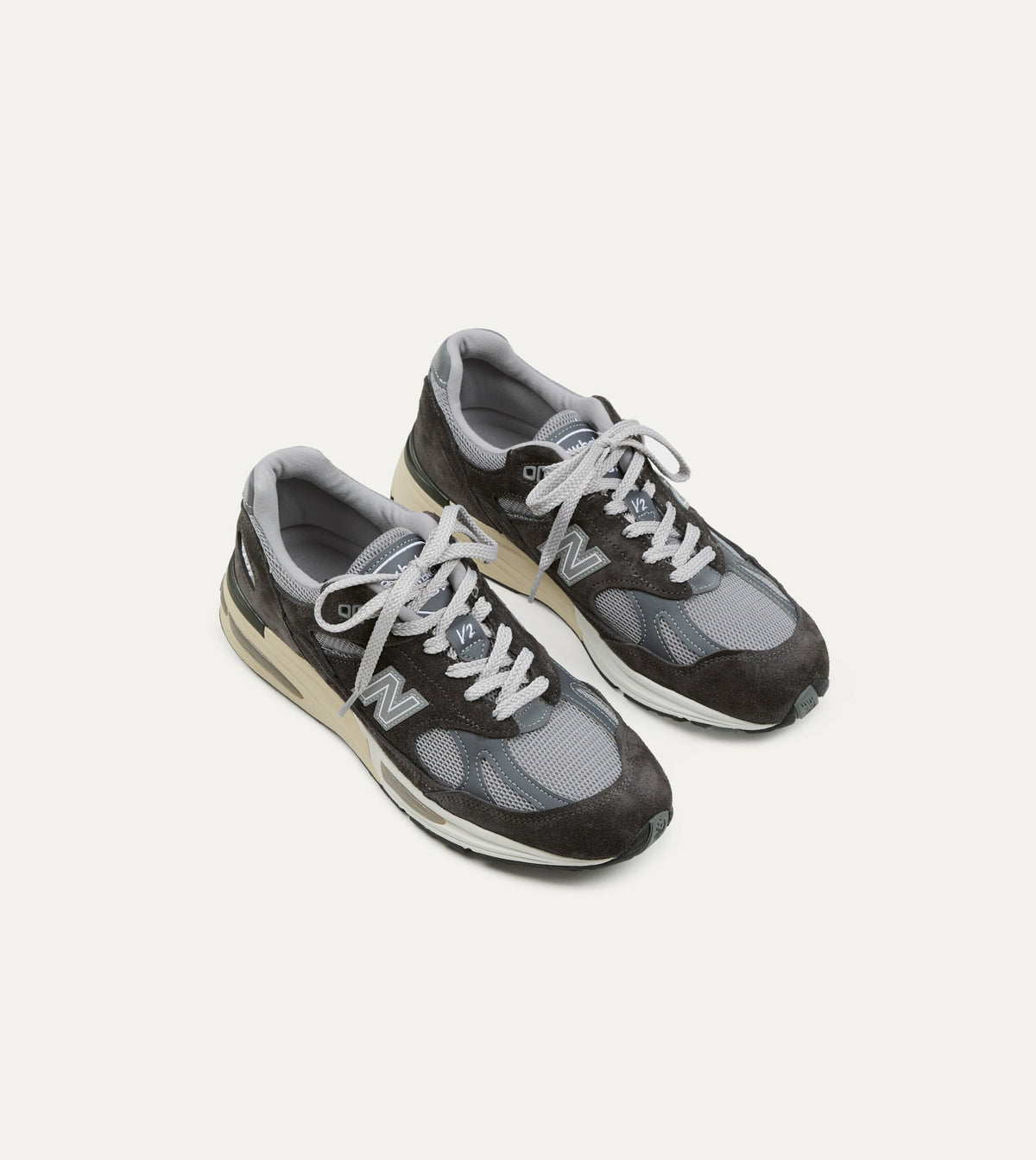 Drake's New Balance 'Elevated Essentials' Alloy Grey and Smoked Pearl Made in UK 991v2 Trainers