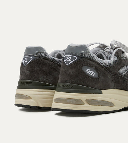 Drake's New Balance 'Elevated Essentials' Alloy Grey and Smoked Pearl Made in UK 991v2 Trainers