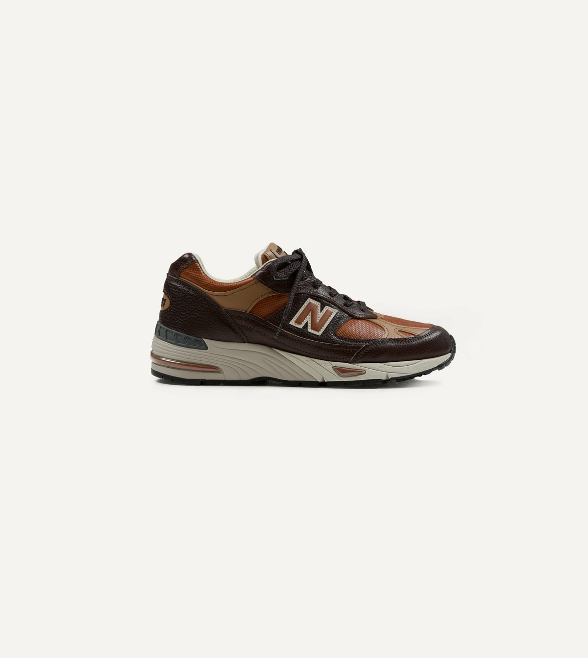 Drake's New Balance ‘Luxury Leather’ Chocolate Plum and Caramel Made in UK 991v1 Trainers