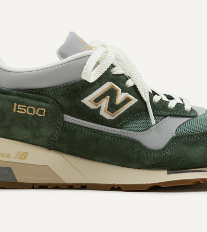 Drake's New Balance 'Vintage Sports' Kombu Green and Sea Spray Made in UK 1500v1 Trainers