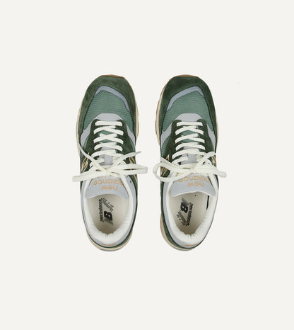 Drake's New Balance 'Vintage Sports' Kombu Green and Sea Spray Made in UK 1500v1 Trainers