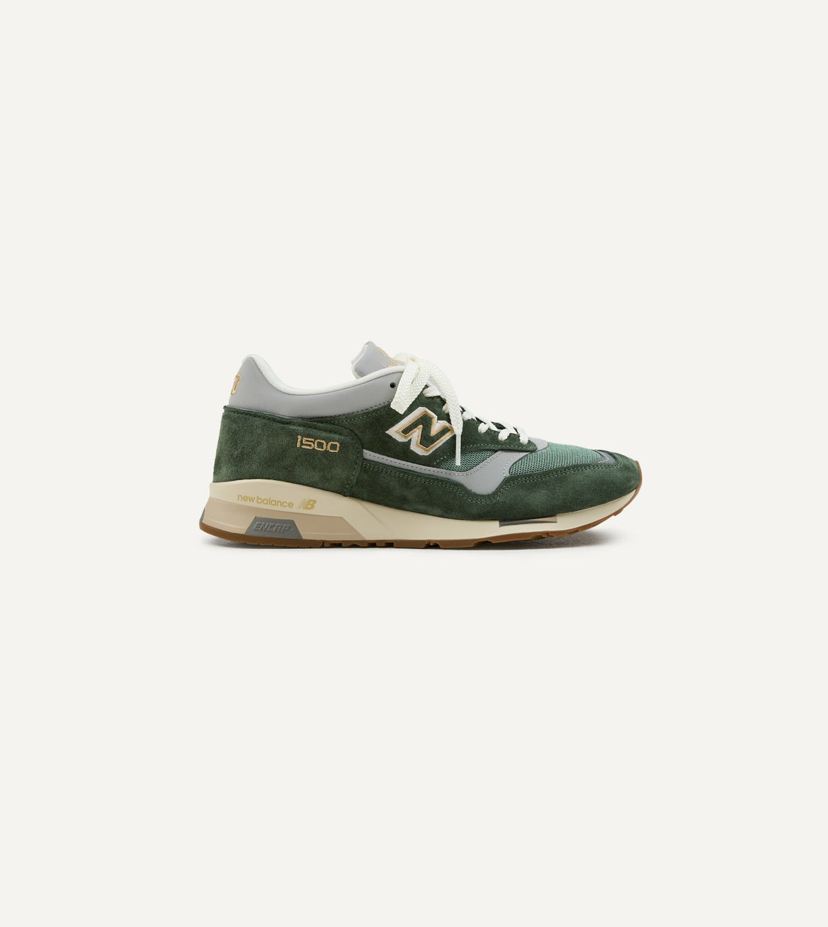Drake's New Balance 'Vintage Sports' Kombu Green and Sea Spray Made in UK 1500v1 Trainers