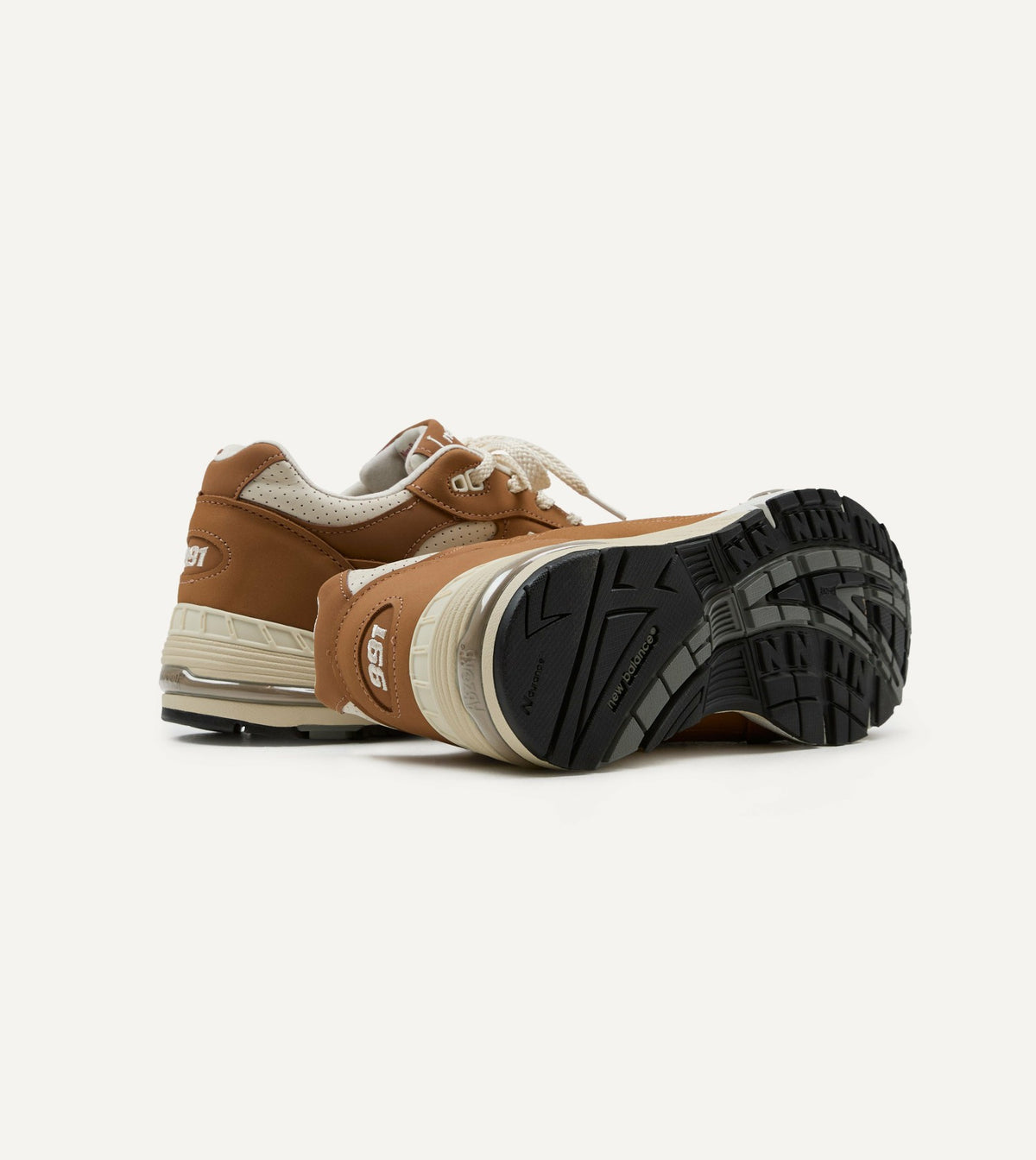 Drake's New Balance 'Luxe Nubuck' Chipmunk and Birch Made in UK 991v1 Trainers