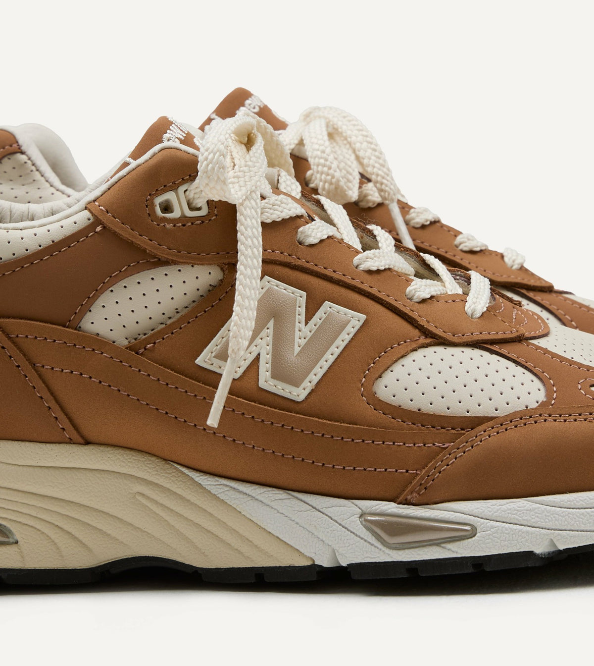Drake's New Balance 'Luxe Nubuck' Chipmunk and Birch Made in UK 991v1 Trainers