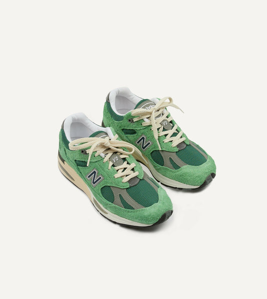 Drake's New Balance Green 'Grounded Pastels' Made in UK 991v2 Trainers