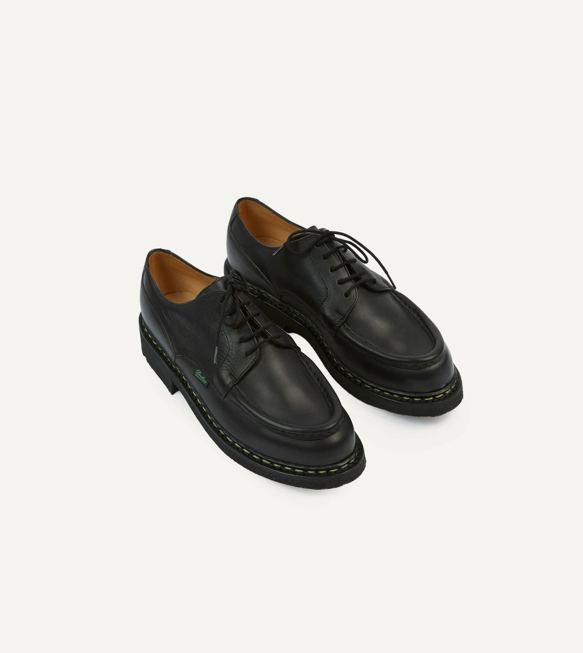 Drake's Paraboot Villandry Noir Calf Leather Derby Shoe