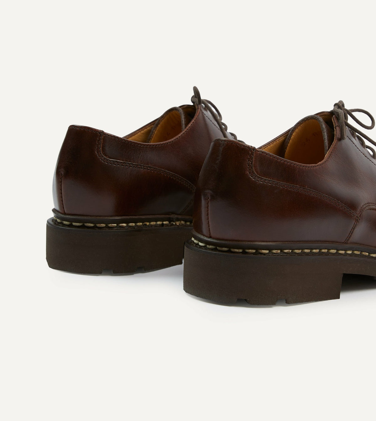 Drake's Paraboot Villandry Brown Calf Leather Derby Shoe