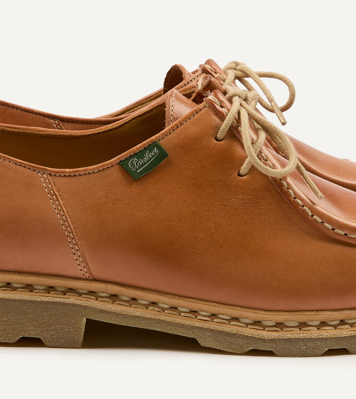 Drake's Paraboot Michael Camel Leather Derby Shoe