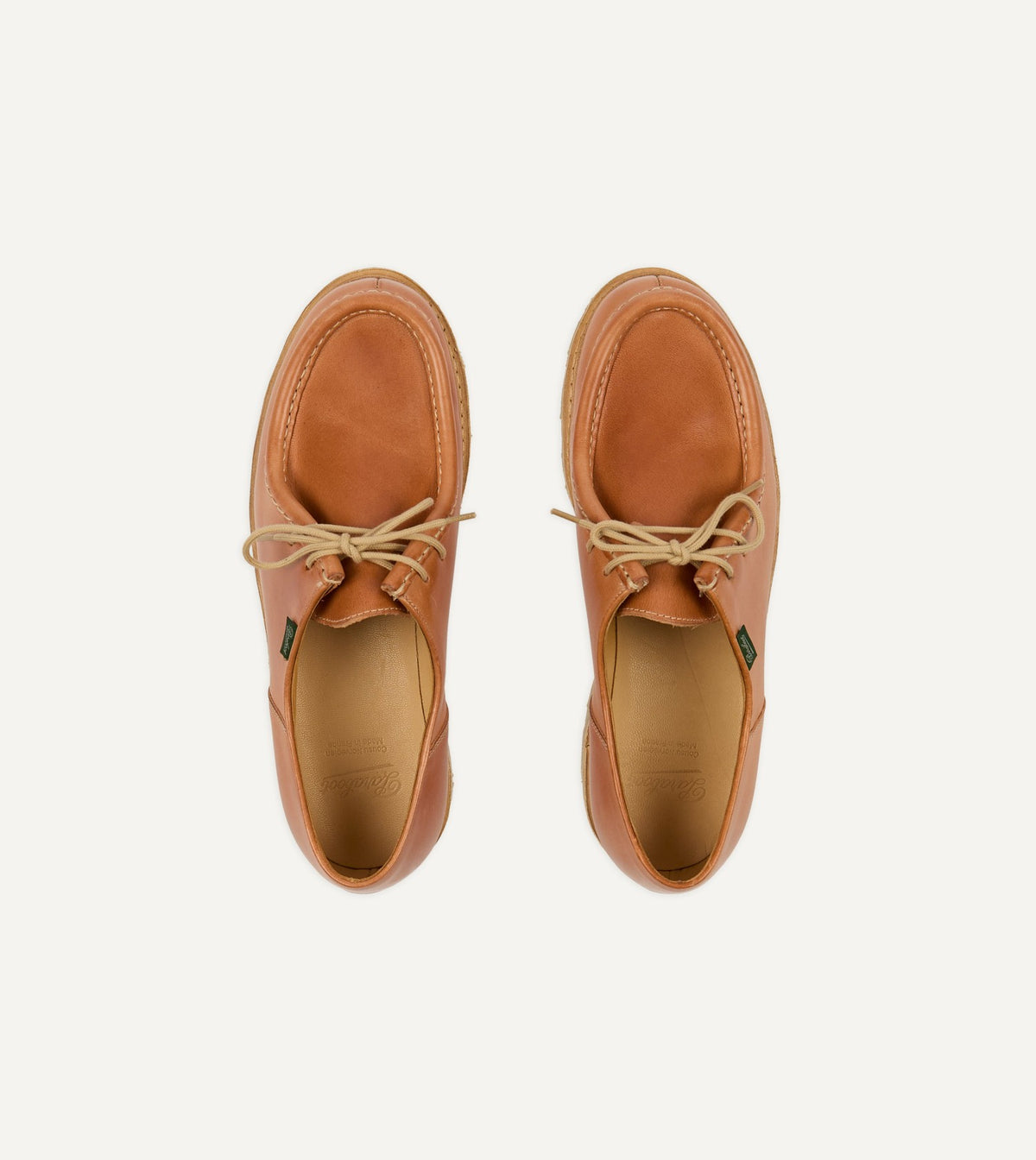 Drake's Paraboot Michael Camel Leather Derby Shoe