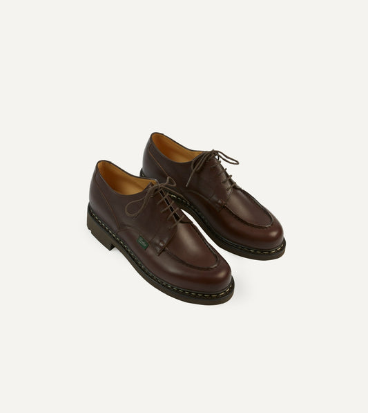 Drake's Paraboot Chambord Café Leather Derby Shoe