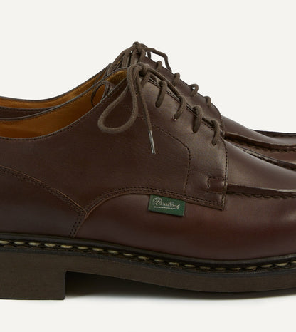 Drake's Paraboot Chambord Café Leather Derby Shoe