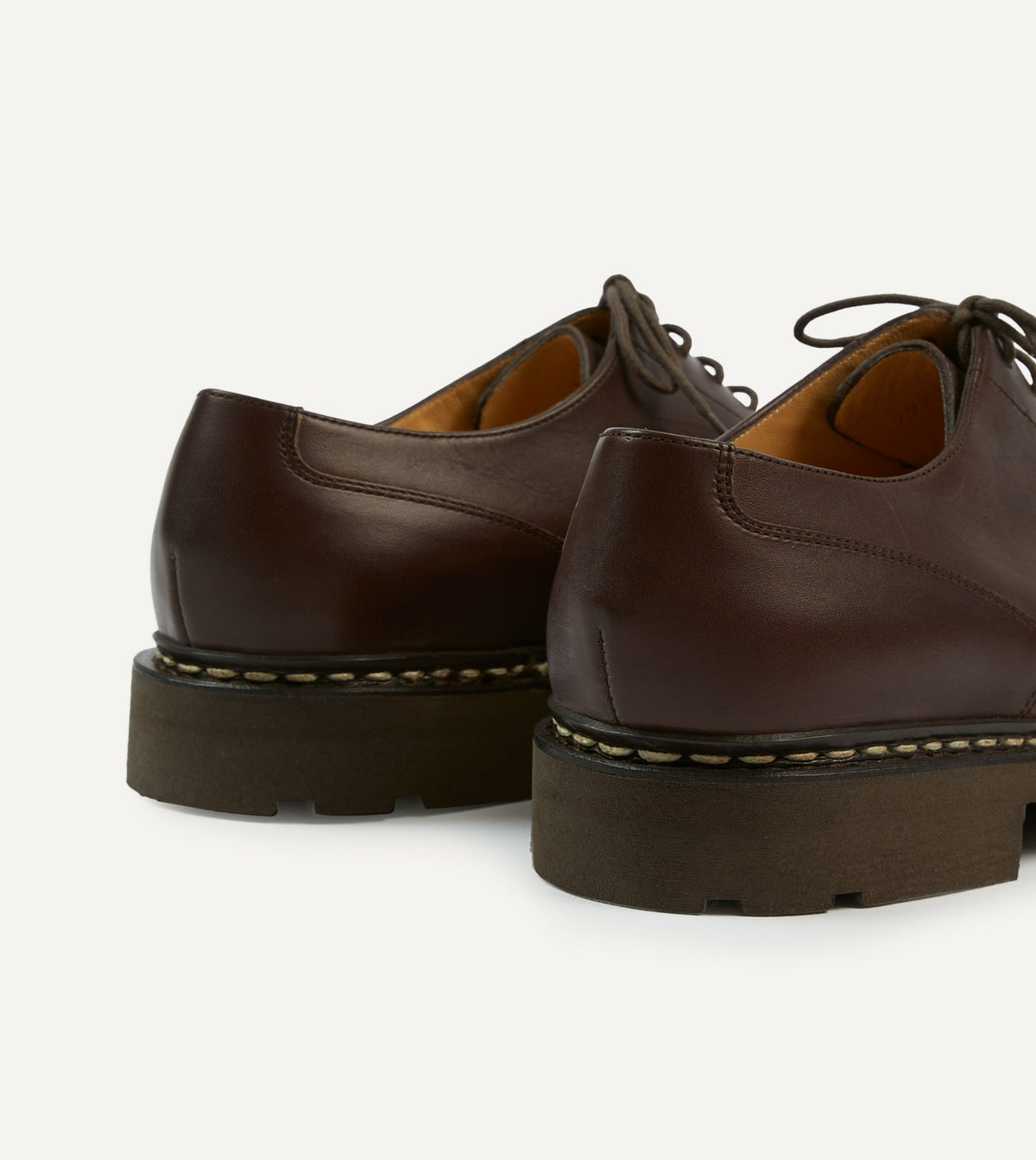 Drake's Paraboot Chambord Café Leather Derby Shoe