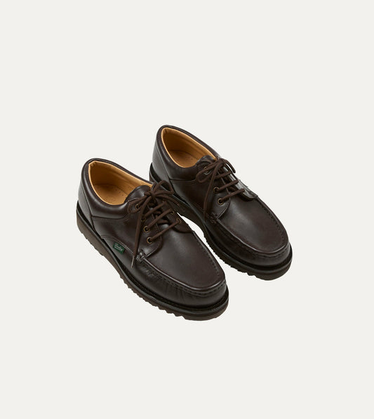 Drake's Paraboot Thiers Kenya Dark Brown Leather Derby Shoe