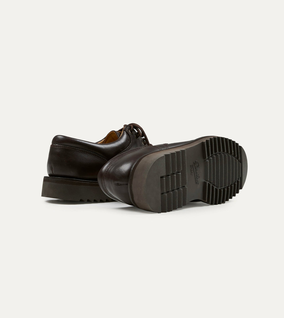 Drake's Paraboot Thiers Kenya Dark Brown Leather Derby Shoe