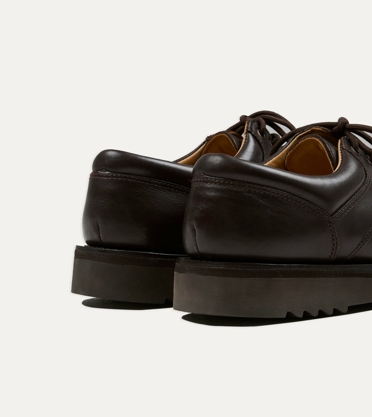 Drake's Paraboot Thiers Kenya Dark Brown Leather Derby Shoe