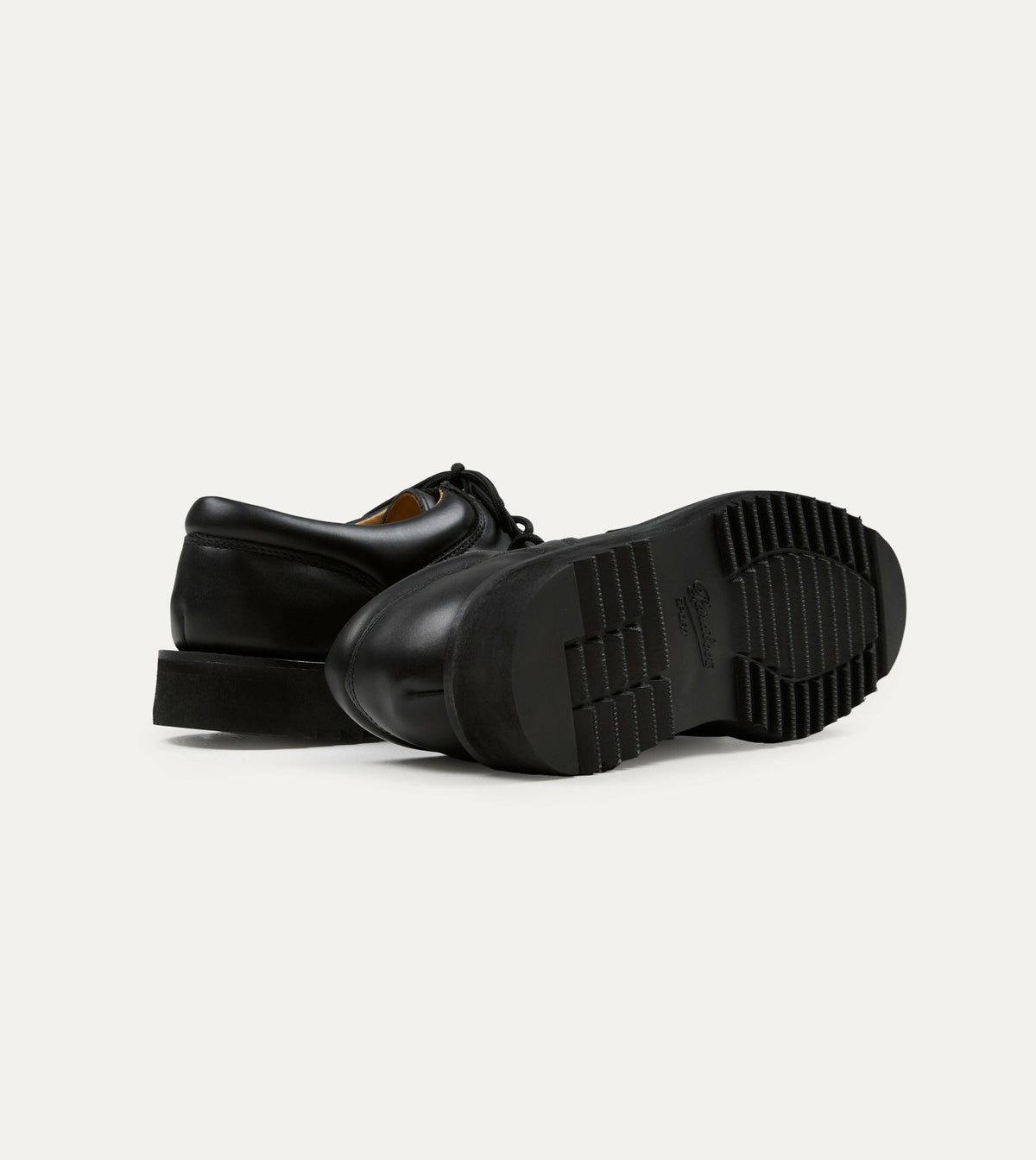 Drake's Paraboot Thiers Noir Black Leather Derby Shoe