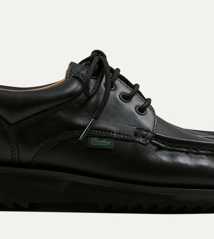 Drake's Paraboot Thiers Noir Black Leather Derby Shoe