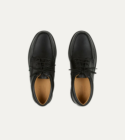 Drake's Paraboot Thiers Noir Black Leather Derby Shoe