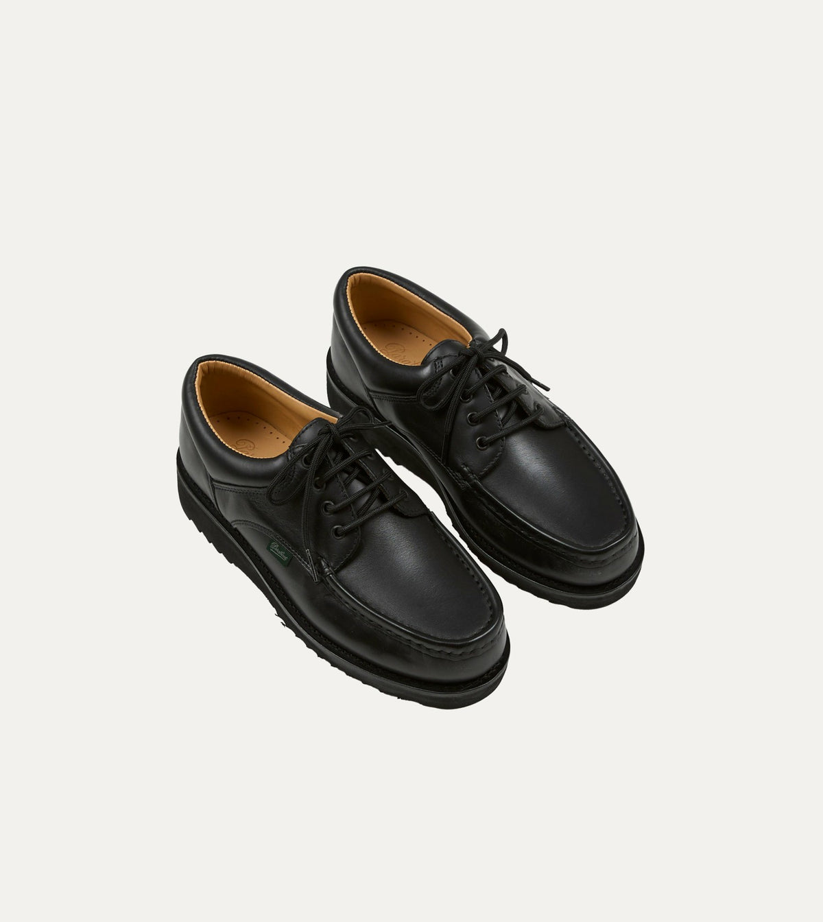 Drake's Paraboot Thiers Noir Black Leather Derby Shoe