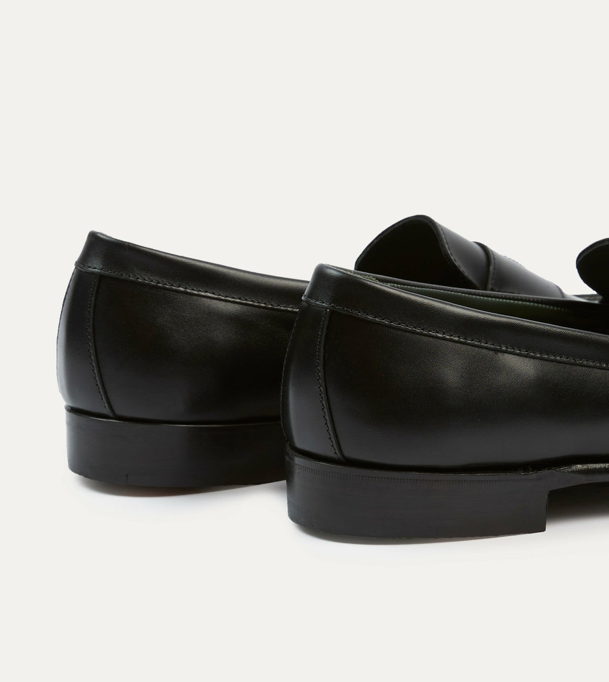 Drake's Black Calf Leather Charles Mk II Goodyear Welted Penny Loafer