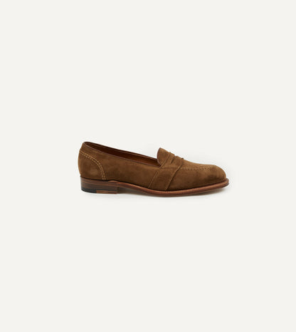 Drake's Alden Snuff Suede Full Strap Loafer