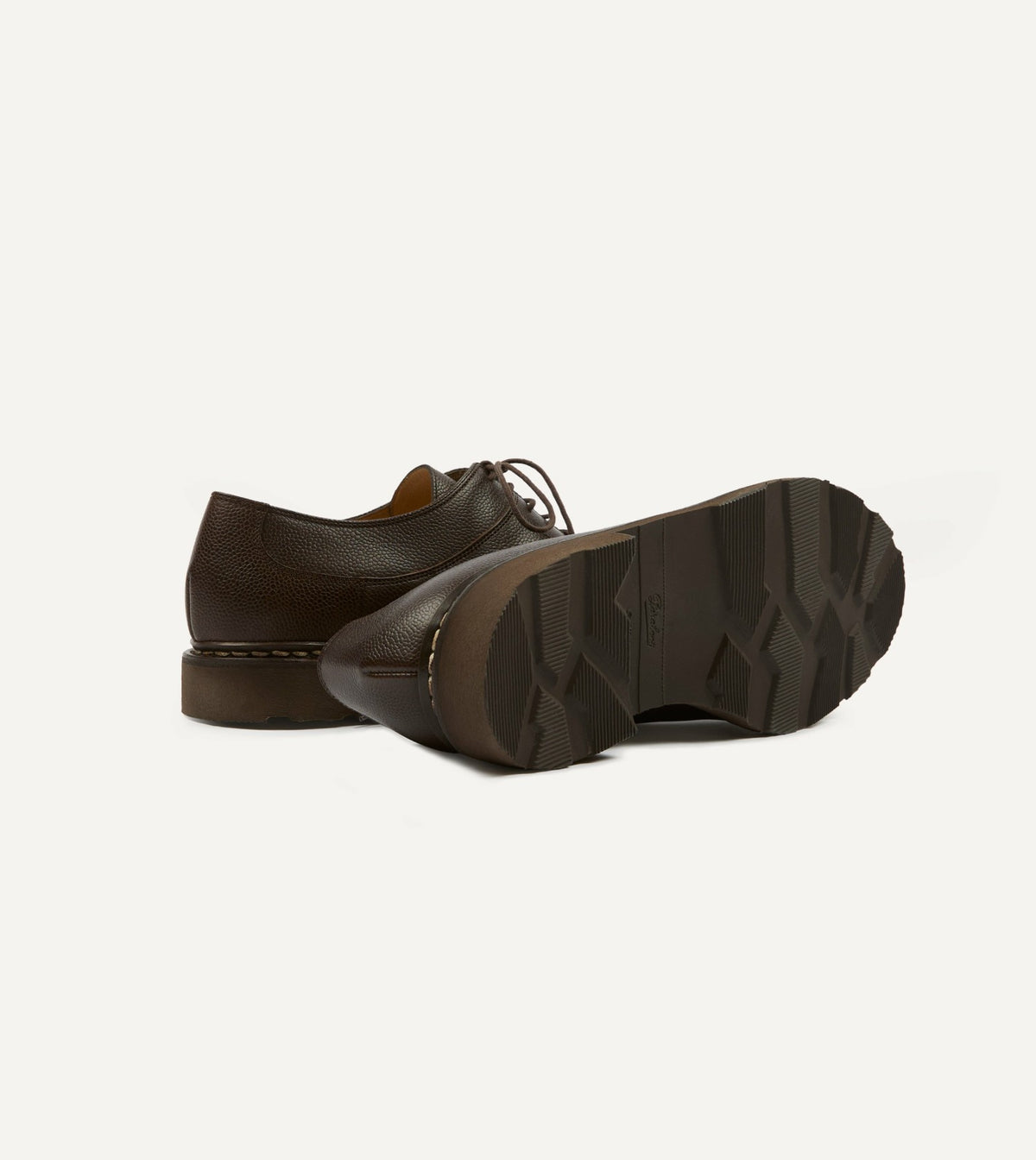Drake's Paraboot Avignon Moka Brown Leather Derby Shoe