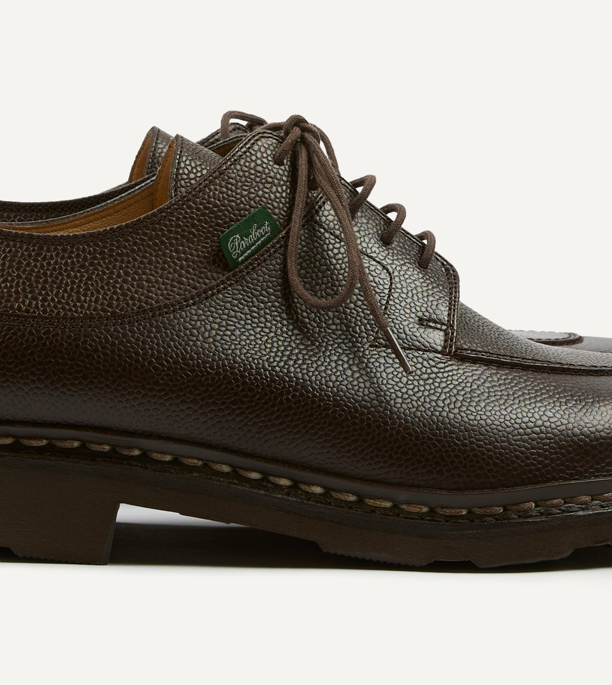 Drake's Paraboot Avignon Moka Brown Leather Derby Shoe