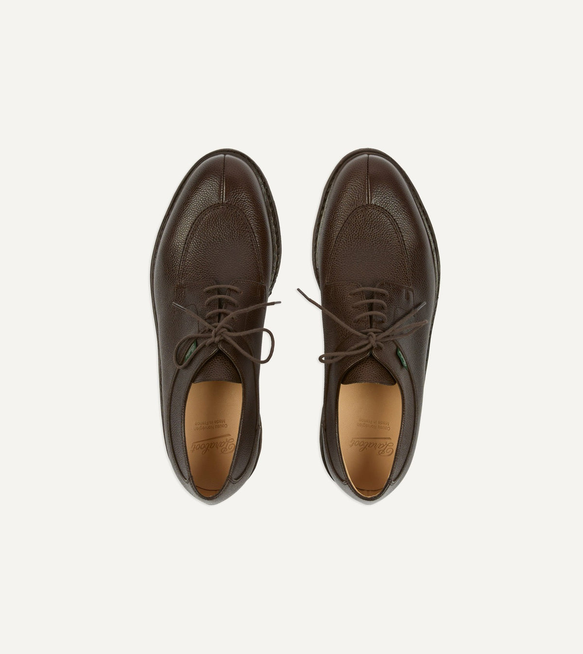 Drake's Paraboot Avignon Moka Brown Leather Derby Shoe