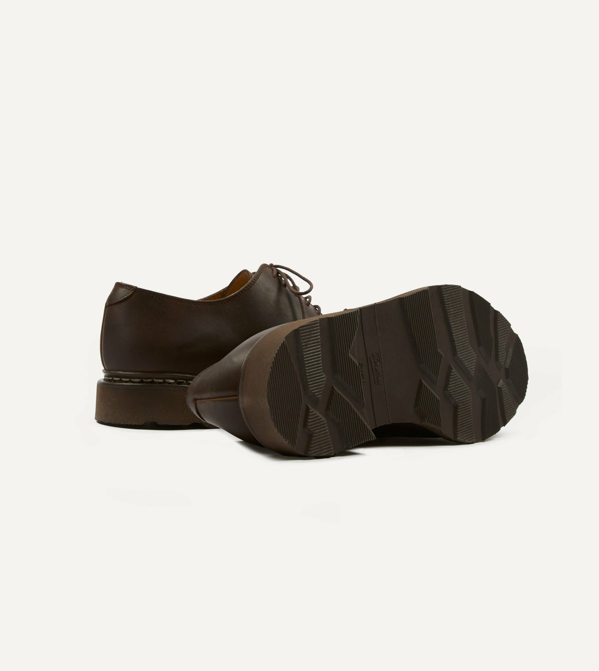 Drake's Paraboot Arles Marron Nubuck Leather Derby Shoe